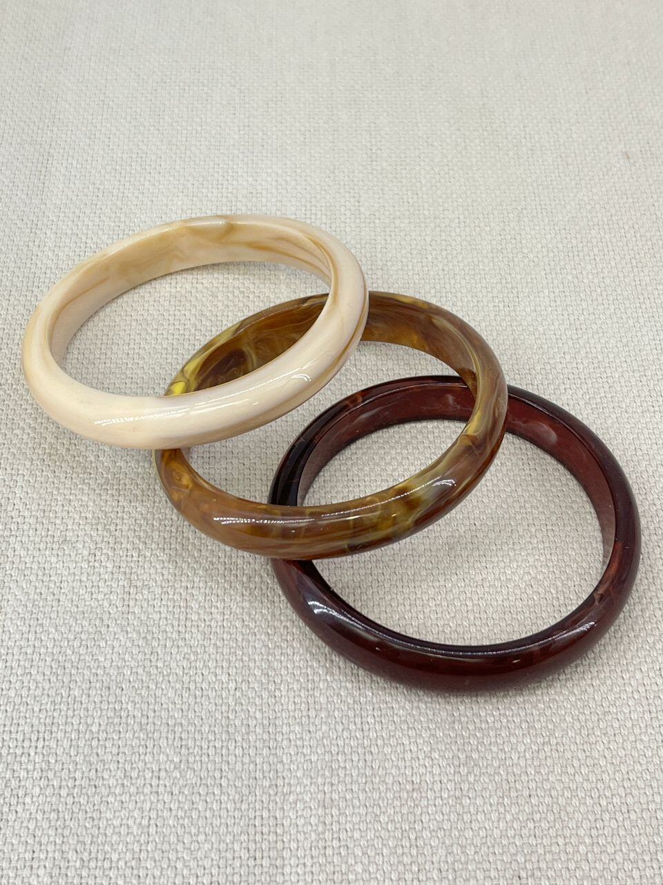 Set van 3 armbanden in warme aardetinten