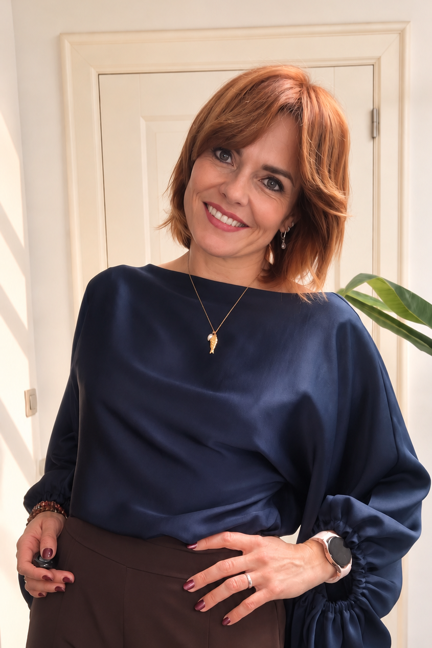Navy Glow Blouse