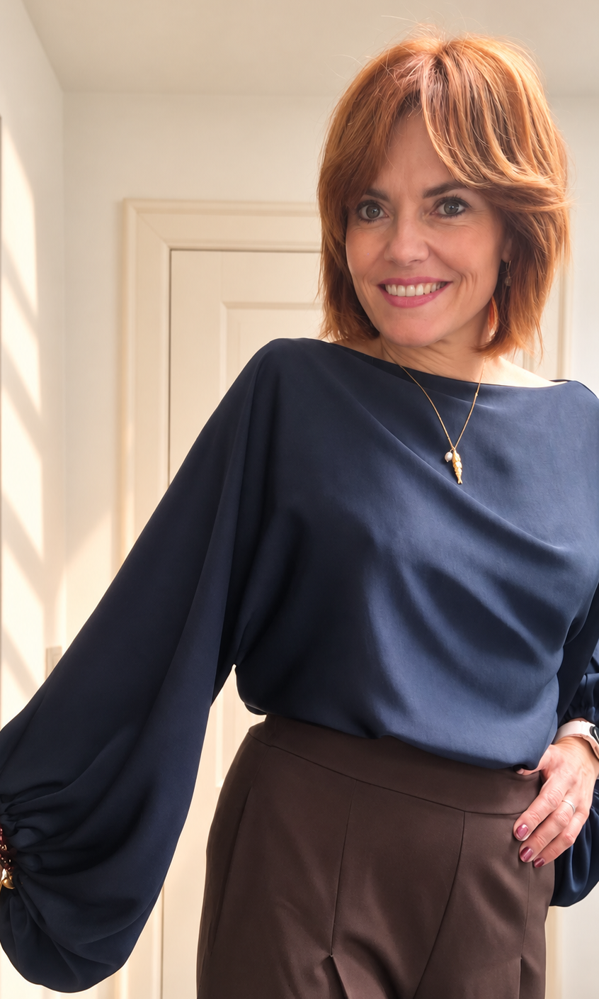 Navy Glow Blouse