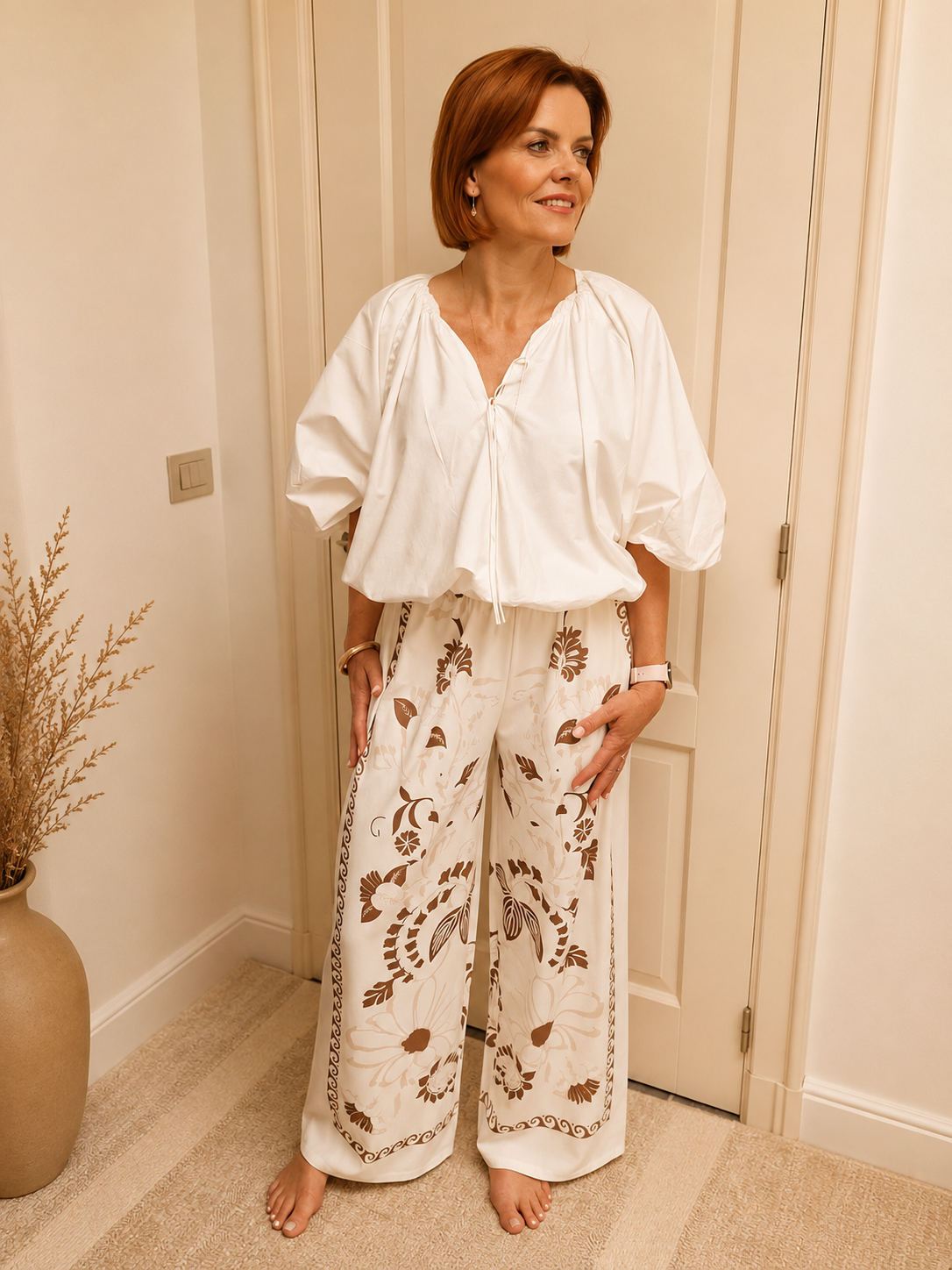 Zomerse broek bloemenprint