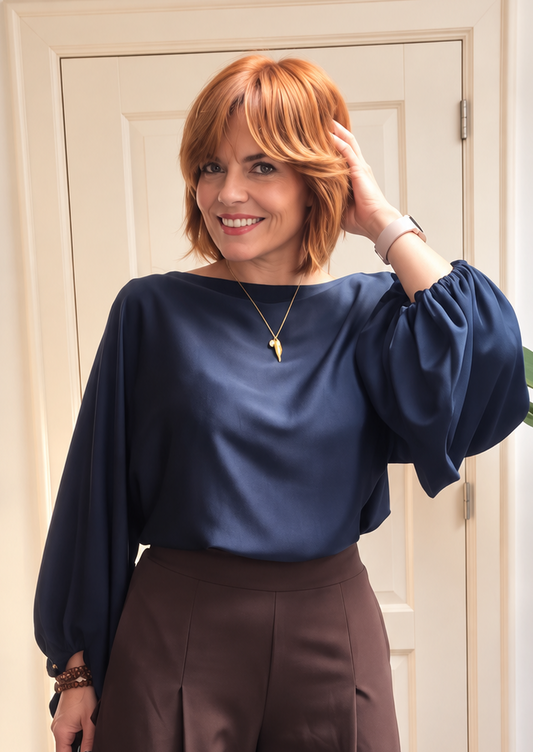 Navy Glow Blouse