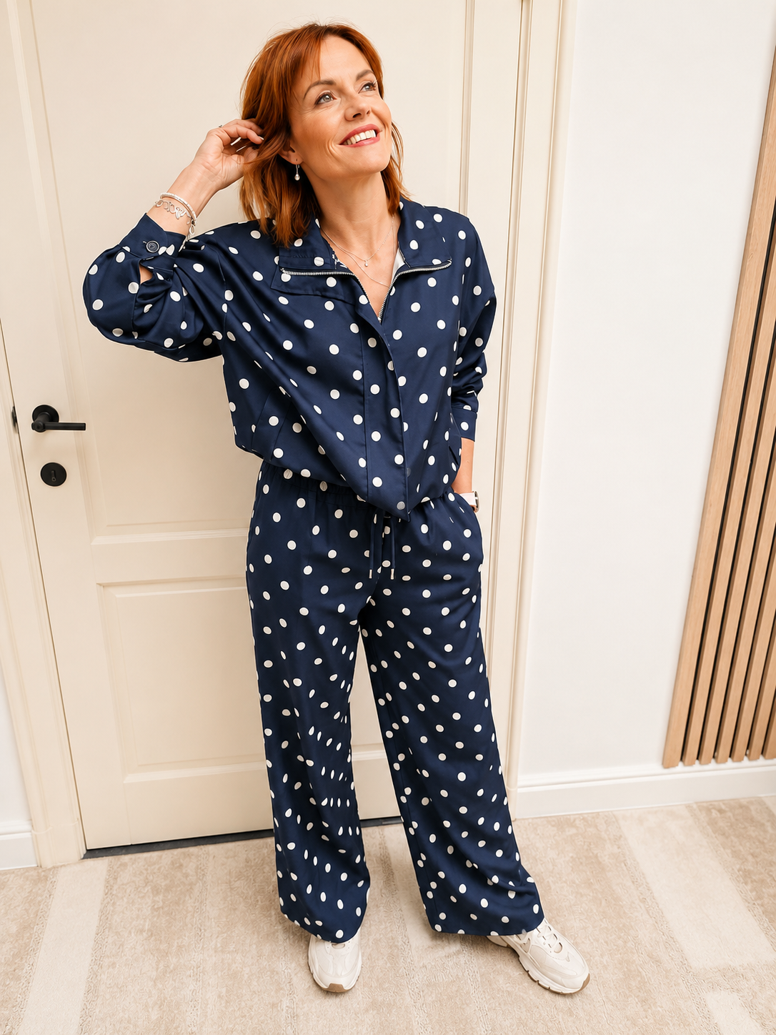 Set broek en vestje polka dot