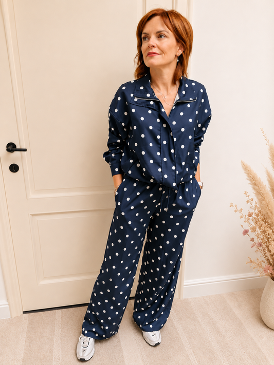 Set broek en vestje polka dot