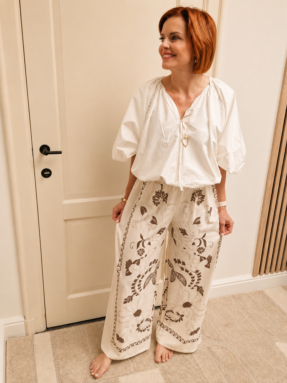 Zomerse broek bloemenprint