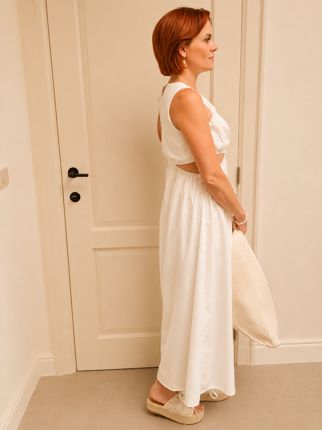 Maxi-jurk met taille-accent