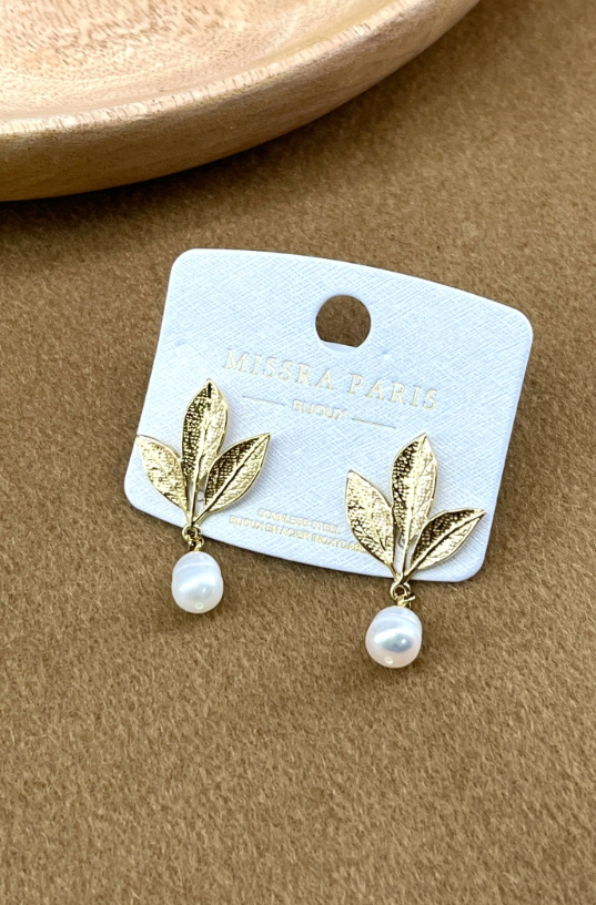 Pearla Leaf Earrings