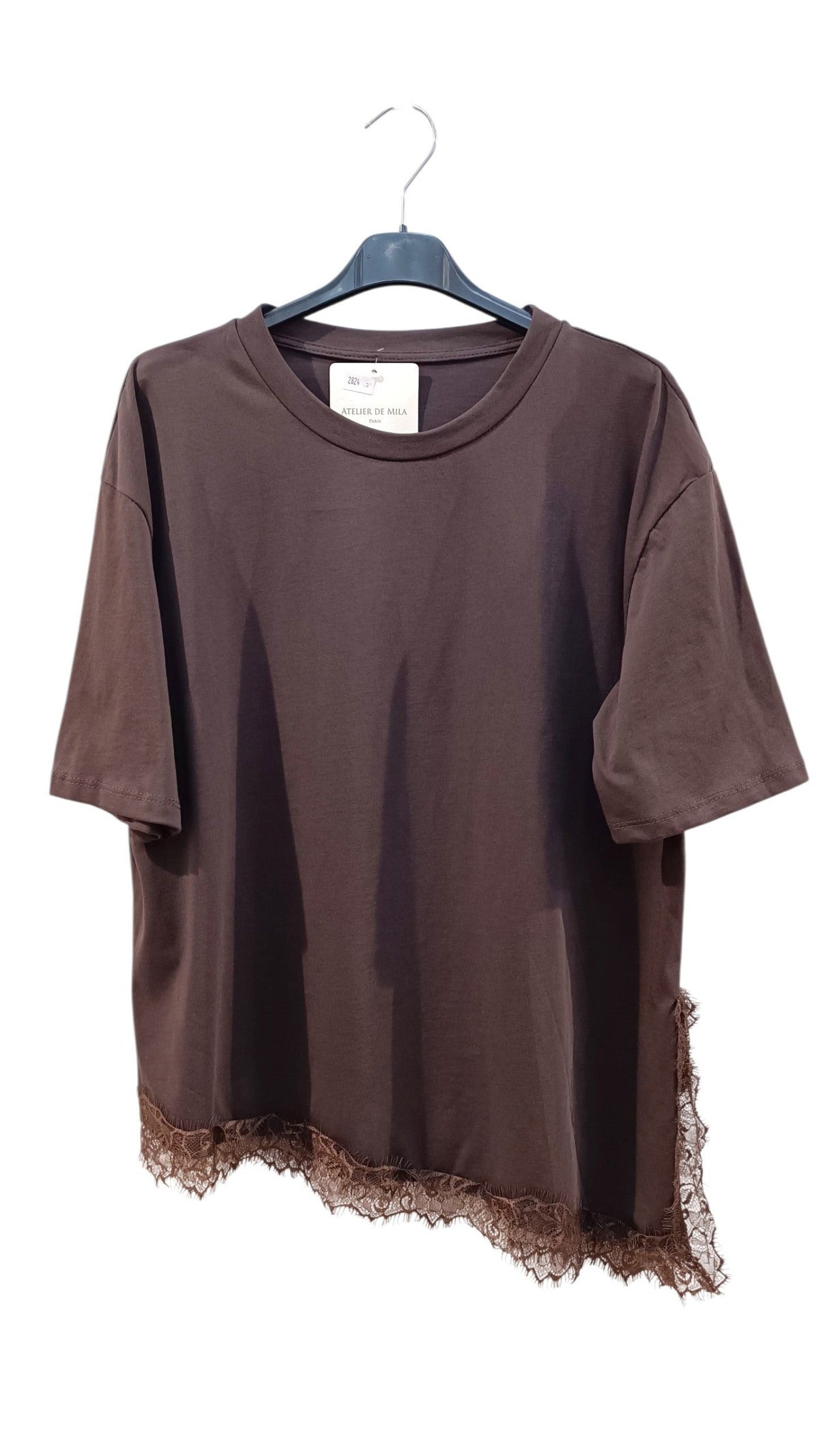 Assymetrisch t-shirt met kant
