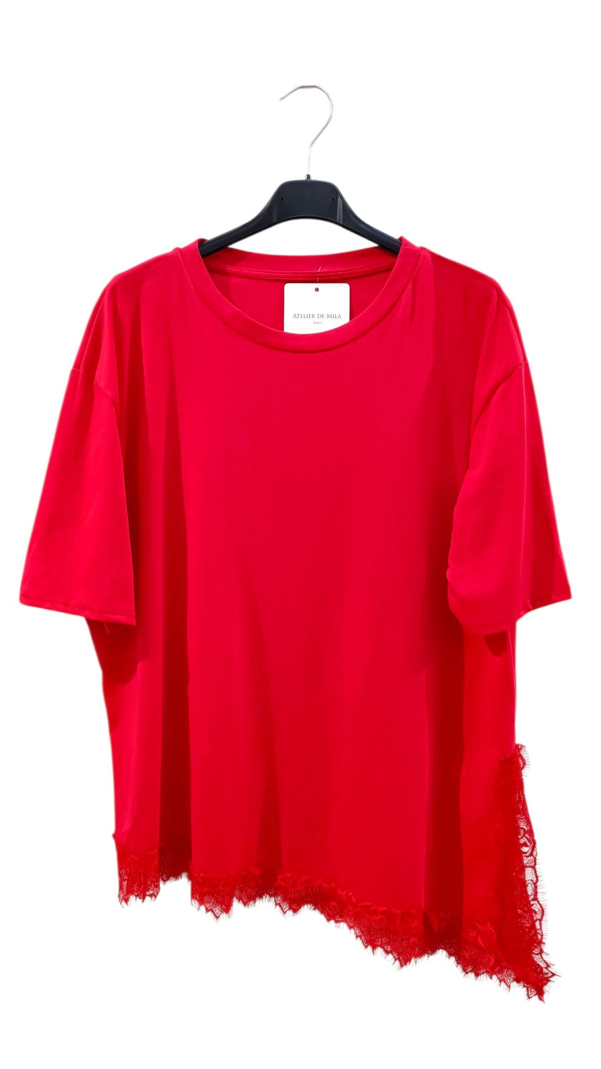 Assymetrisch t-shirt met kant